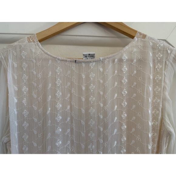 Boston Proper Lace Eyelet Maxi Dress Womens Sz 4 Cottagecore Fairy Whimsy White - Picture 11 of 15